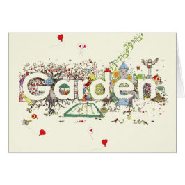 Arte de palabras de jardín, tipografía de jardiner