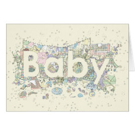 Arte de Palabras para Baby Shower Adorable Colores