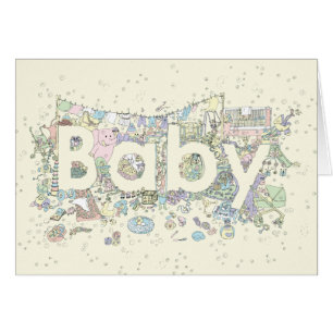 Arte de Palabras para Baby Shower Adorable Colores