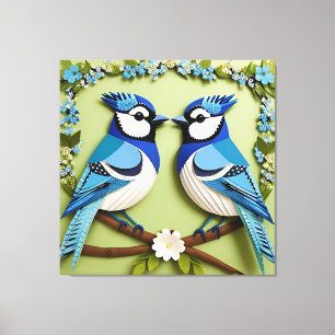Arte de papel de Jay birds azul