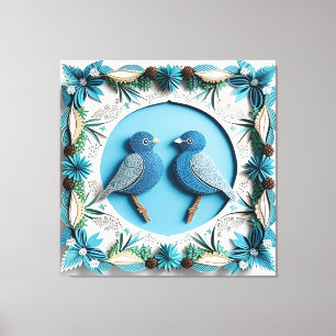 Arte de papel de pájaros arrendajos azules