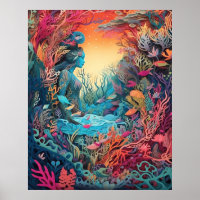 Arte de papel Mermaid 3d