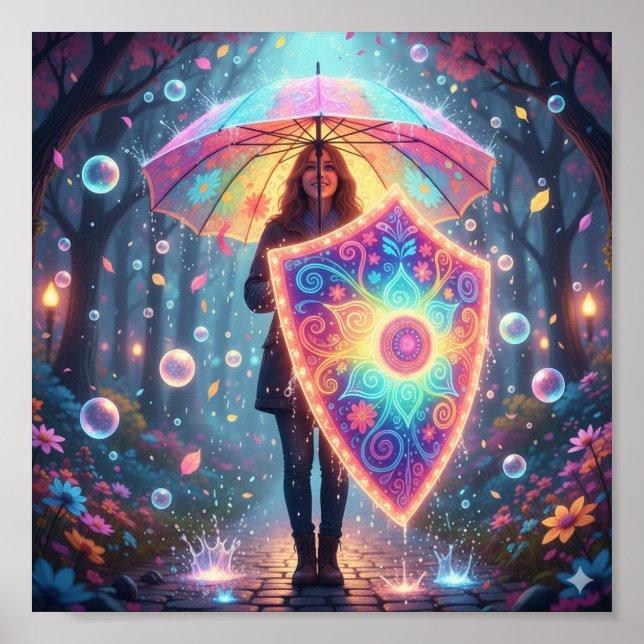 Arte de Paraguas Whimsical - Alegre tormenta (Frente)