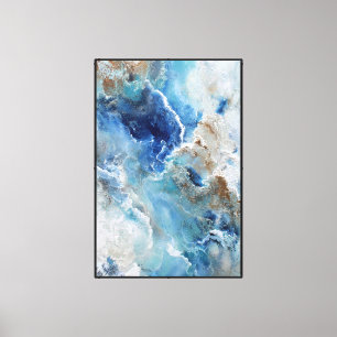 Arte de pared abstracto azul y marrón de Earthstre