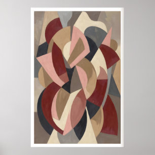 Arte de pared abstracto bandas curvas geométricas