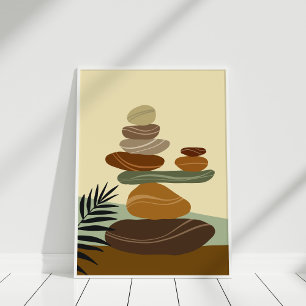 Arte de pared abstracto boho de piedras zen de ter