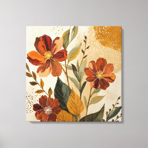 Arte de pared abstracto botánico boho moderno