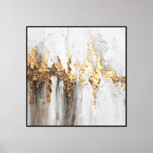 Arte de pared abstracto con rayas doradas y grises