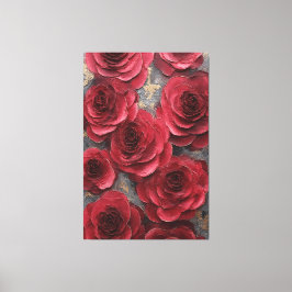Arte de pared abstracto con textura de rosa roja