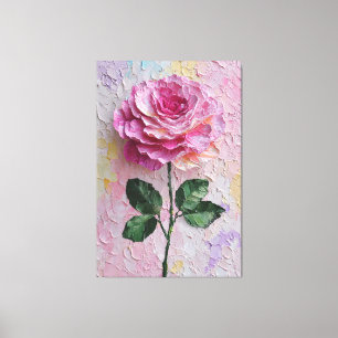 Arte de pared abstracto con textura de rosa rosa