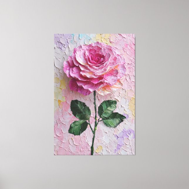 Arte de pared abstracto con textura de rosa rosa (Anverso)
