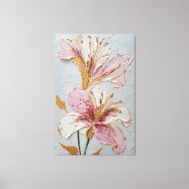 Arte de pared abstracto con textura floral rosa y 