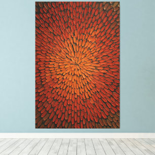 Arte de pared abstracto de explosión de pétalos ro