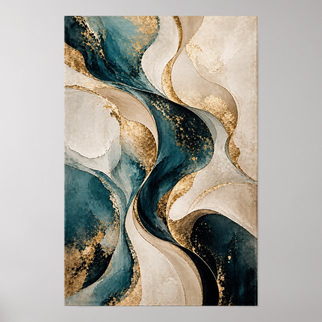 Arte de pared abstracto de flujo entrelazado de ma (Frente)