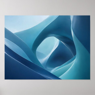 Arte de pared abstracto de flujo escultural Deep B