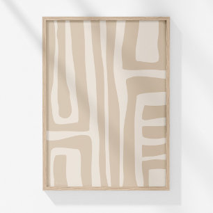 Arte de pared abstracto de línea neutral boho mode