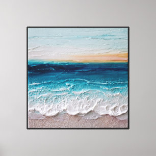 Arte de pared abstracto de olas del océano al aman