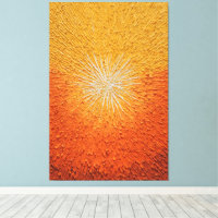 Arte de pared abstracto de ráfaga amarilla y naran