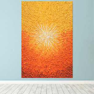 Arte de pared abstracto de ráfaga amarilla y naran