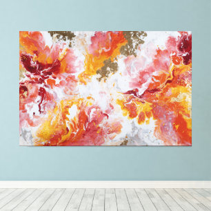 Arte de pared abstracto de remolino de oro ardient