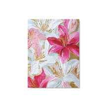Arte de pared abstracto de textura de lirio rosa y