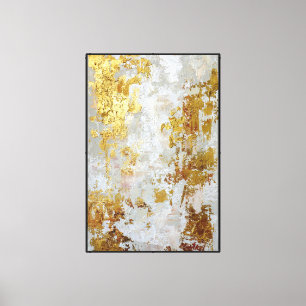 Arte de pared abstracto elegante en oro y neutro