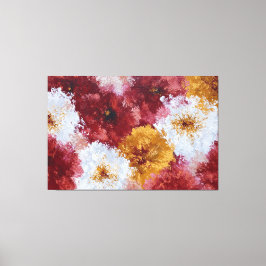 Arte de pared abstracto floral rojo y amarillo int