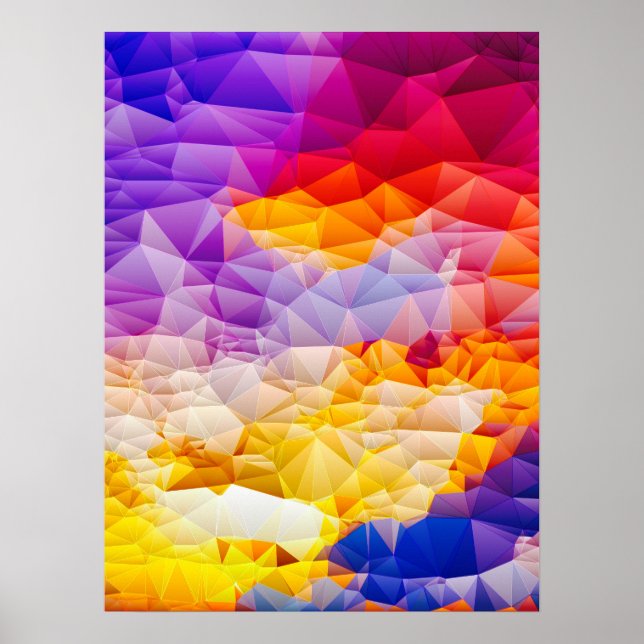 Arte de pared abstracto geométrico colorido (Frente)