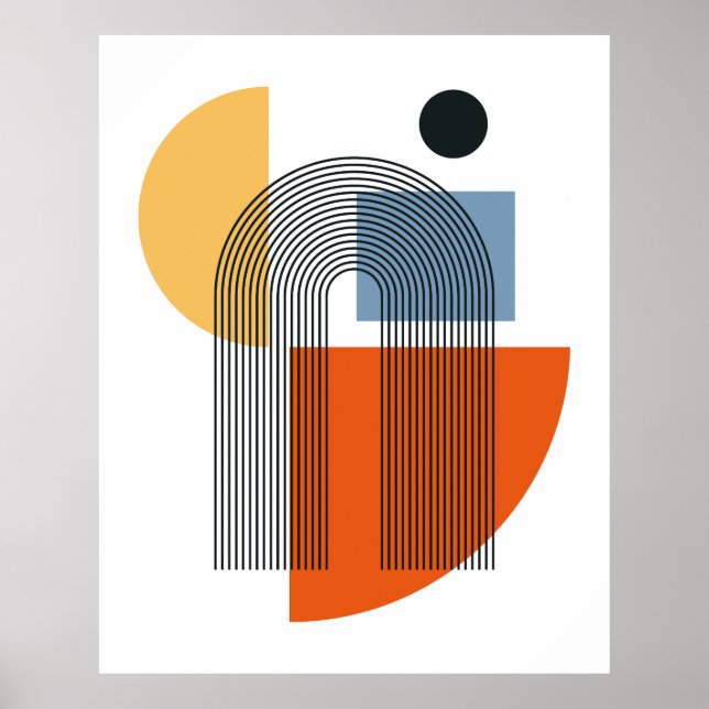 Arte de pared abstracto geométrico de mediados de  (Frente)