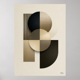 Arte de pared abstracto geométrico Japandi de lujo