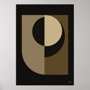 Arte de pared abstracto Japandi Eclipse de lujo 14
