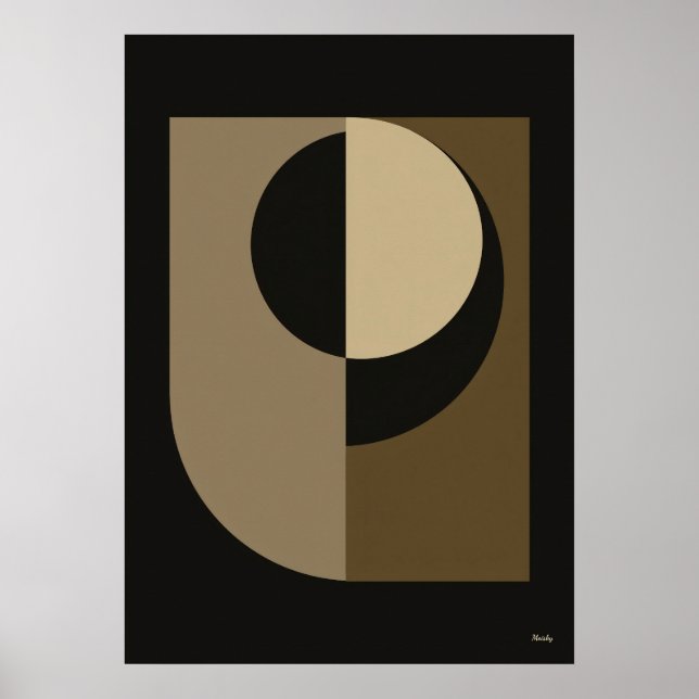 Arte de pared abstracto Japandi Eclipse de lujo 14 (Frente)
