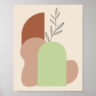 Arte de pared abstracto minimalista de arco y botá