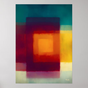 Arte de pared abstracto moderno campo de color ámb