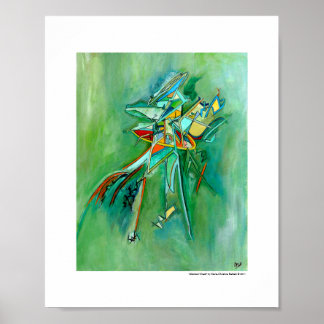 Arte de pared abstracto moderno color verde decora