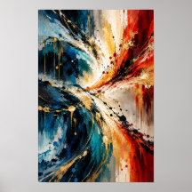 Arte de pared abstracto moderno de energía azul ro