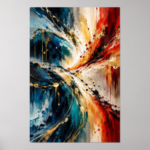 Arte de pared abstracto moderno de energía azul ro
