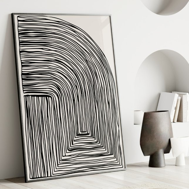 Arte de pared abstracto moderno en líneas negras y (Subido por el creador)