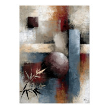 Arte de pared abstracto moderno japonés de bambú W