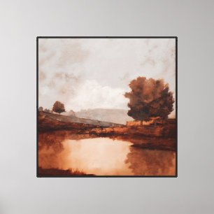 Arte de pared abstracto surrealista con tonos cáli