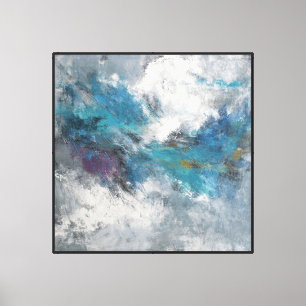 Arte de pared abstracto Susurros azules tormentoso