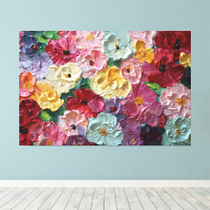 Arte de pared abstracto texturizado de flores