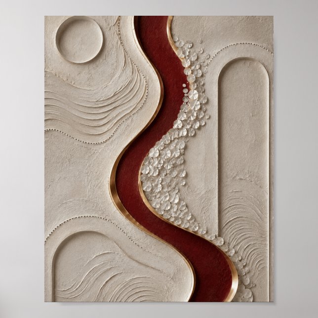 Arte de pared abstracto texturizado de lujo (Frente)