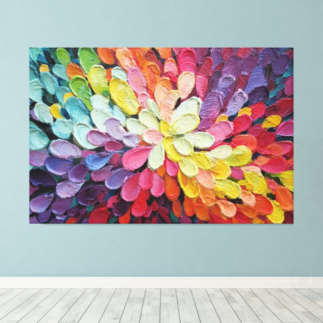 Arte de pared abstracto texturizado explosión de p (Insitu (piso de madera))