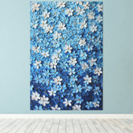 Arte de pared abstracto texturizado floral azul y