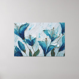 Arte de Pared Abstracto Texturizado Flores Azules