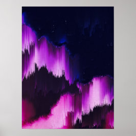 Arte de pared abstracto vibrante con fallas digita