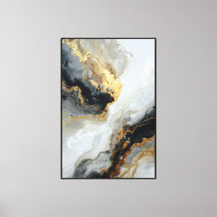 Arte de pared abstracto y elegante en oro y neutro