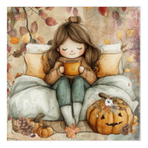 Arte de pared acrílico con tema de otoño acogedor