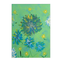 Arte de Pared Acrílico Floral Turquesa Twinkle
